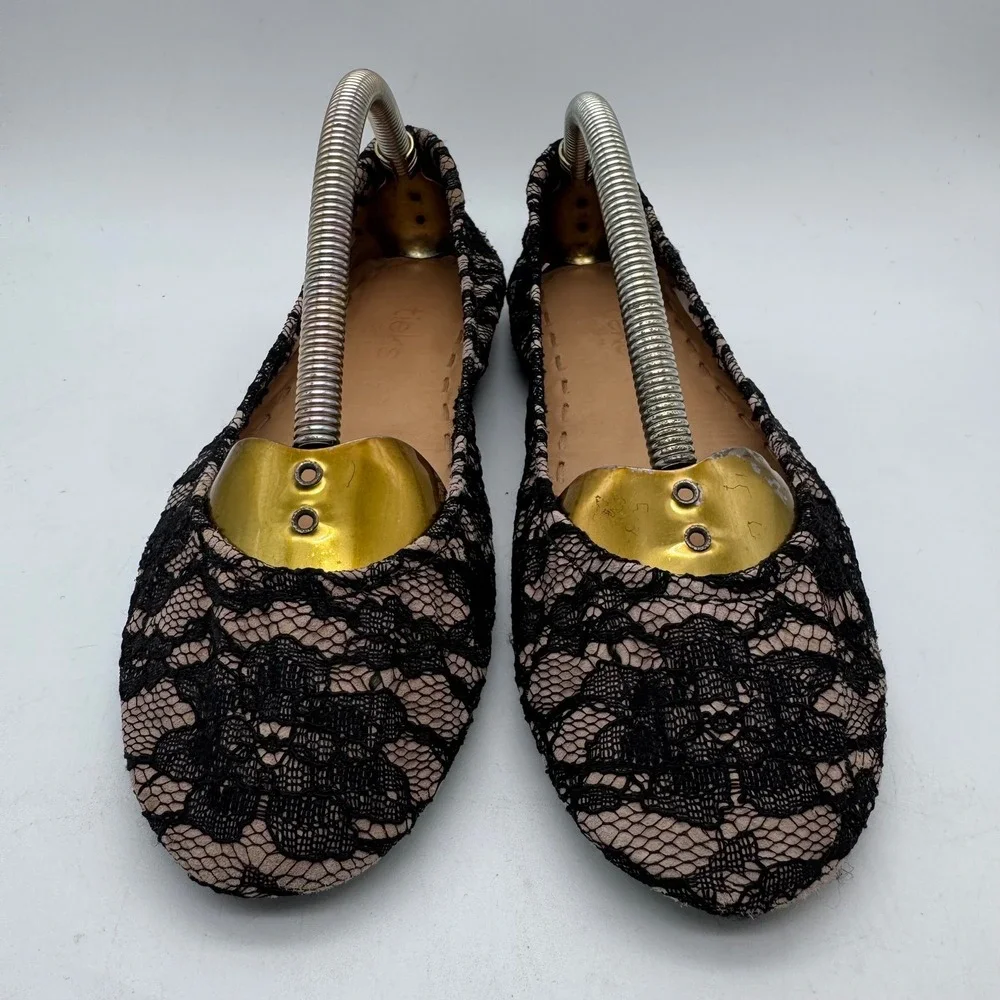 Tieks by Gavrieli Midnight Lace Black Floral Ballet Flats Womens Size 7 Foldable